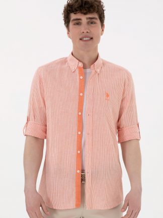 پیراهن مردانه گل انار یو اس پولو