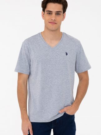 تی شرت مردانه خاکی ملانژ یو اس پولو