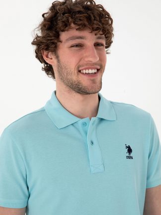 پولوشرت مردانه آبی فیروزه ای یو اس پولو