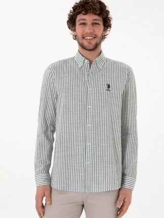 پیراهن مردانه خاکی روشن یو اس پولو