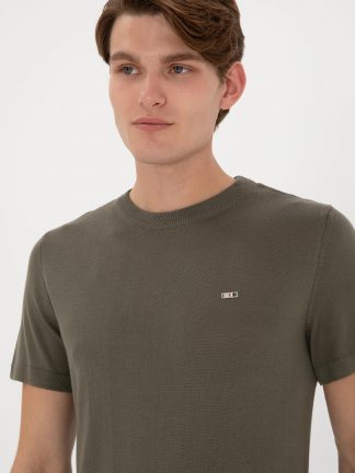 تی شرت مردانه خاکی تیره یو اس پولو