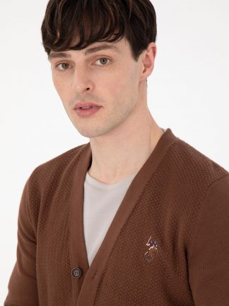 ژاکت مردانه قهوه ای یو اس پولو