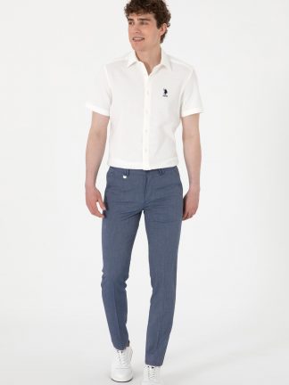 شلوار کتان مردانه سرمه ای یو اس پولو