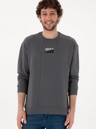 تی شرت مردانه خاکستری تیره یو اس پولو