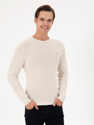 پلیور مردانه کرم یو اس پولو