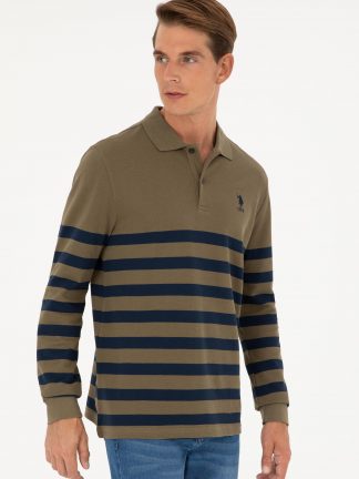 پولوشرت مردانه خاکی روشن یو اس پولو