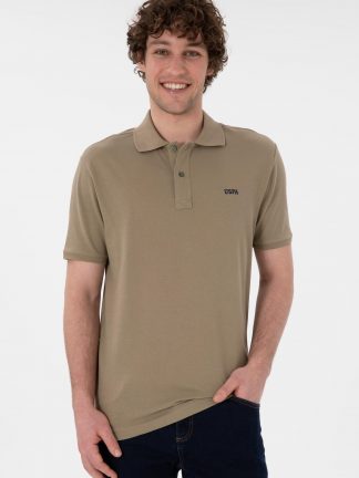 پولوشرت مردانه خاکی روشن یو اس پولو