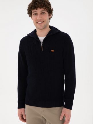 پلیور مردانه سرمه ای یو اس پولو