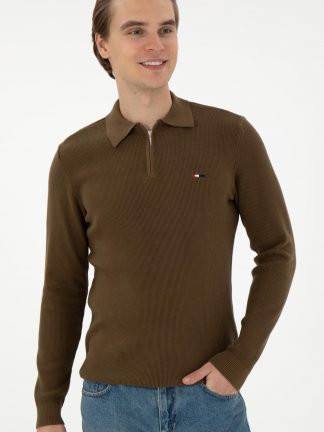 پلیور مردانه خاکی روشن یو اس پولو