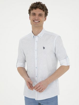 پیراهن مردانه آبی یو اس پولو