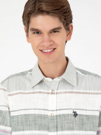 پیراهن مردانه خاکی روشن یو اس پولو