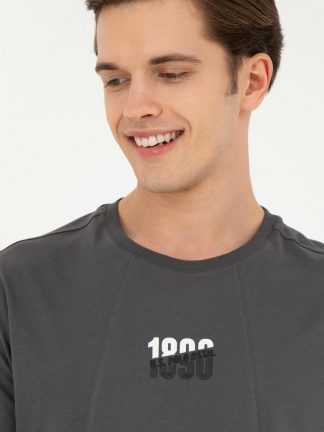 تی شرت مردانه خاکستری تیره یو اس پولو