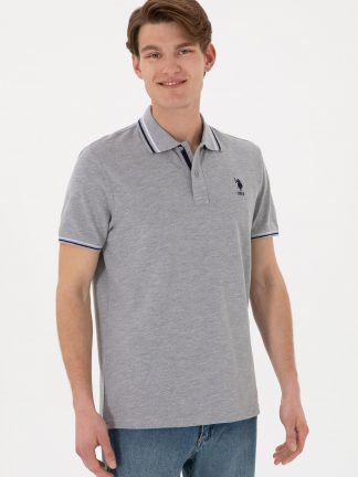 پولوشرت مردانه خاکی ملانژ یو اس پولو