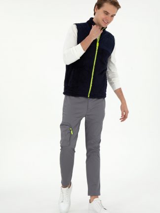 شلوار کتان مردانه خاکستری روشن یو اس پولو