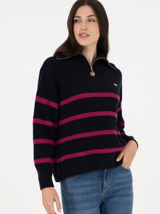 پلیور زنانه سرمه ای یو اس پولو