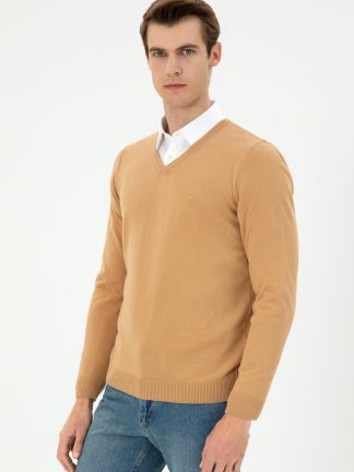 ژاکت مردانه شتری یو اس پولو