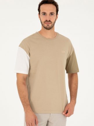 تی شرت مردانه خاکی روشن یو اس پولو