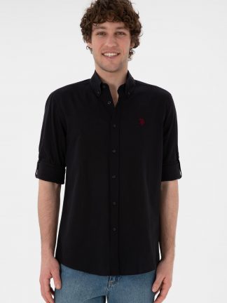 پیراهن مردانه مشکی یو اس پولو