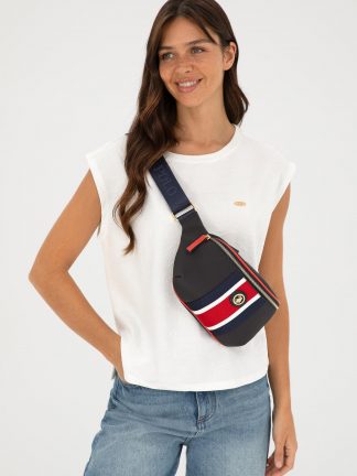 کیف کمری زنانه سرمه ای یو اس پولو