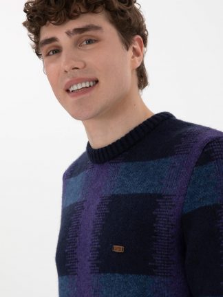 پلیور مردانه سرمه ای یو اس پولو