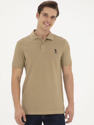 پولوشرت مردانه خاکی روشن یو اس پولو