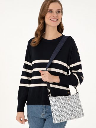 کیف دوشی زنانه نقره ای یو اس پولو