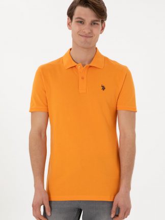 پولوشرت مردانه نارنجی یو اس پولو