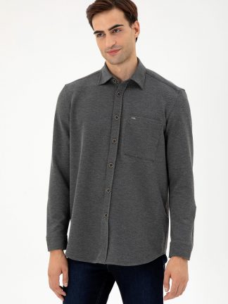 پیراهن مردانه خاکستری روشن یو اس پولو