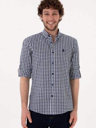 پیراهن مردانه سرمه ای یو اس پولو