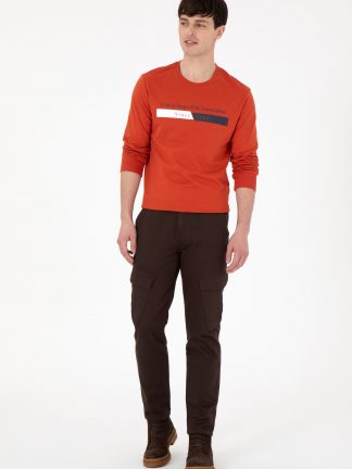 شلوار کتان مردانه قهوه ای یو اس پولو