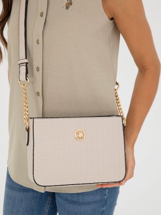 کیف دوشی زنانه خاکستری روشن یو اس پولو