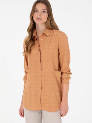 شومیز زنانه شتری یو اس پولو