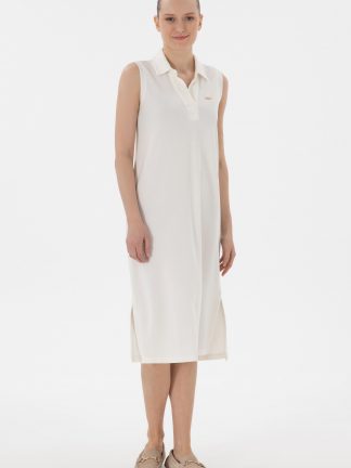 پیراهن و لباس مجلسی زنانه کرم یو اس پولو