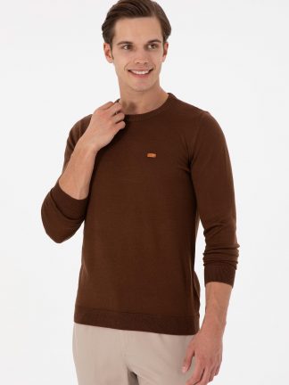 پلیور مردانه قهوه ای یو اس پولو