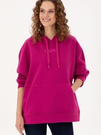 هودی زنانه صورتی روشن یو اس پولو