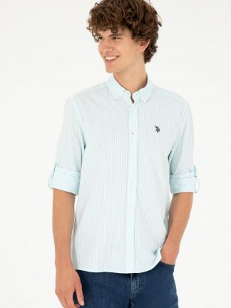 پیراهن مردانه نیلی یو اس پولو