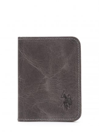 کیف پول و کارت مردانه خاکستری روشن یو اس پولو