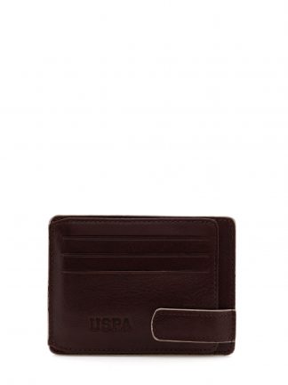 کیف پول و کارت مردانه قهوه ای یو اس پولو