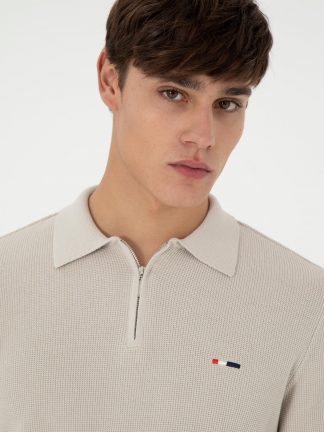 پلیور مردانه طوسی یو اس پولو