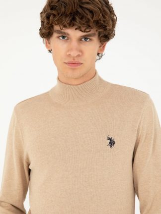 پلیور مردانه کرم ملانژ یو اس پولو