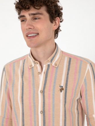 پیراهن مردانه خربزه ای یو اس پولو