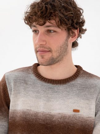 پلیور مردانه خاکی ملانژ یو اس پولو