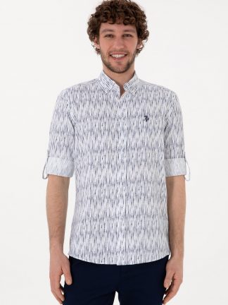 پیراهن مردانه سفید یو اس پولو