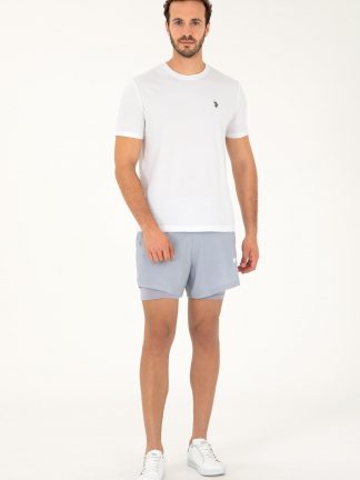 شلوارک مردانه خاکستری روشن یو اس پولو