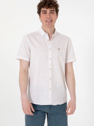 پیراهن آستین کوتاه مردانه طوسی یو اس پولو