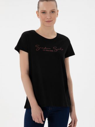 تیشرت زنانه مشکی یو اس پولو