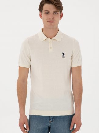 تی شرت مردانه کرم یو اس پولو