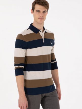 پولوشرت مردانه خاکی روشن یو اس پولو