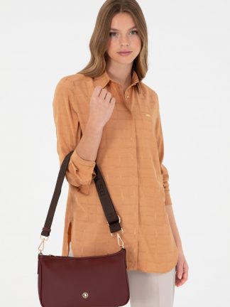 کیف زنانه زرشکی یو اس پولو