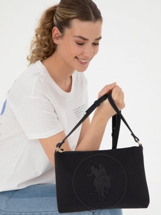 کیف دوشی زنانه سرمه ای یو اس پولو